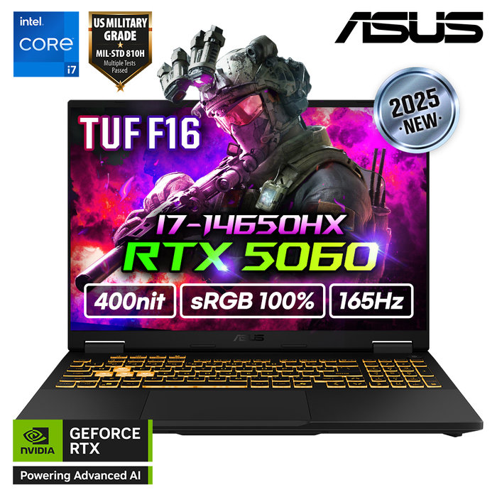 ASUS ASUS TUF Gaming F16 FX608JMR-QT040 인텔 i7-14650HX RTX 5060 게이밍 노트북 겜트북