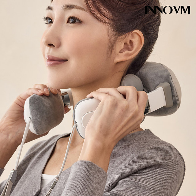 이노브엠 목 어깨 마사지기 무선 승모근 온열 안마기 릴렉스핏