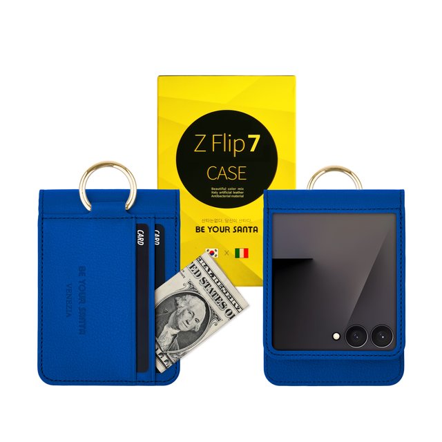 비유어산타 갤럭시 Z플립7 케이스 지갑 이태리원단 베네치아