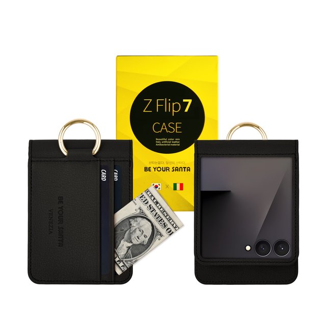 비유어산타 갤럭시 Z플립7 케이스 지갑 이태리원단 베네치아