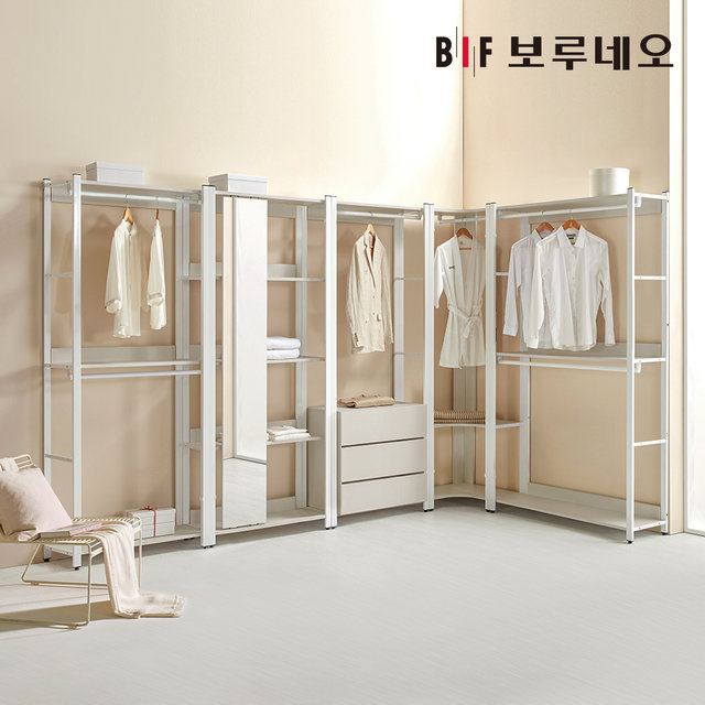 보루네오 아이든 시스템 행거 철제 드레스룸 800 2단 옷행거