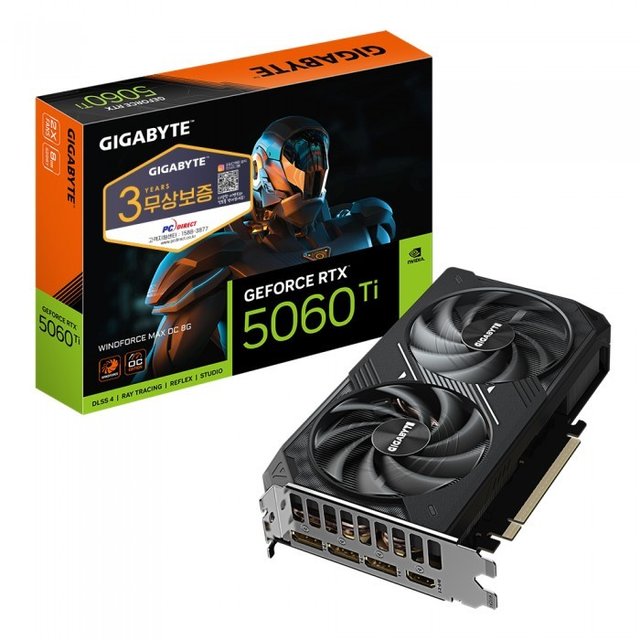  GIGABYTE 지포스 RTX 5060 Ti WINDFORCE MAX OC D7 8GB 피씨디렉트