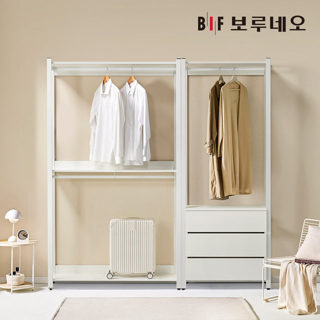 아이든 시스템 행거 철제 드레스룸 2000 F 3단서랍 세트