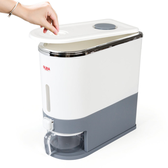 올비아 계량쌀통 10kg (다크그레이) 쌀보관통