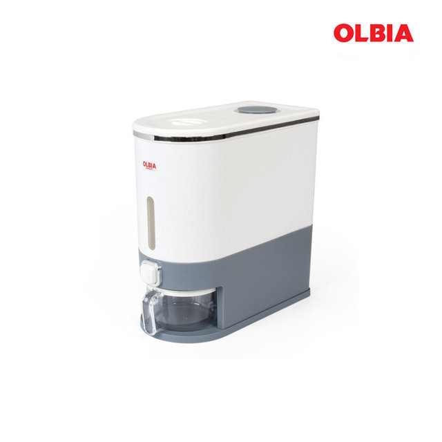 올비아 계량쌀통 10kg (다크그레이) 쌀보관통