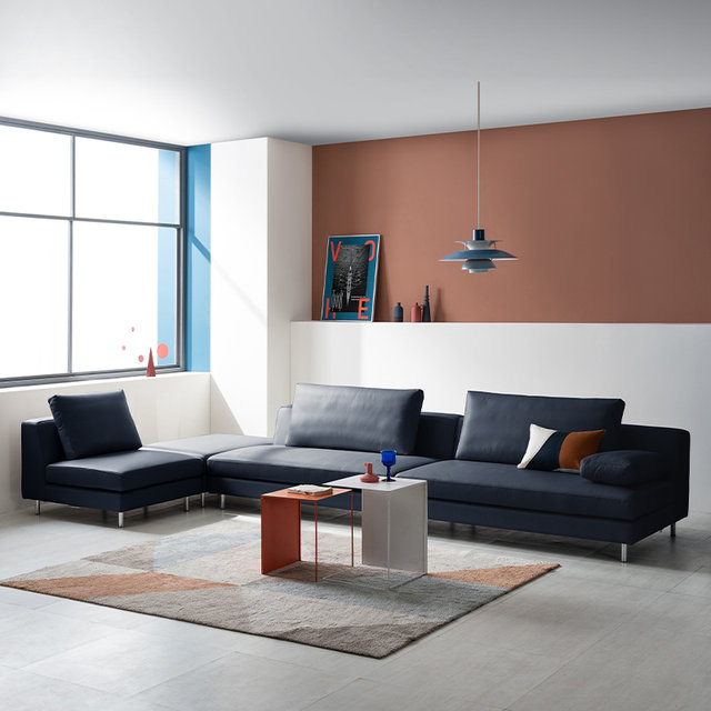 슈가 풀세트 모듈 전체 천연 면피가죽 소파