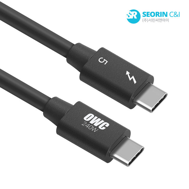 [서린공식] OWC 썬더볼트5 PD Type C to C 240W 케이블 서린 (1m) 80Gbs 8K120Hz HDR 애플 맥 지원