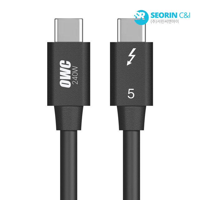 [서린공식] OWC 썬더볼트5 PD Type C to C 240W 케이블 서린 (1m) 80Gbs 8K120Hz HDR 애플 맥 지원