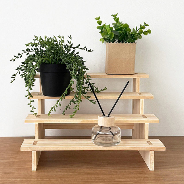 계단식 우드 미니 화분 받침대 - 4단