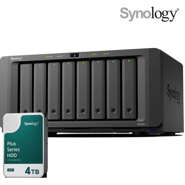 시놀로지 나스 DS1825+8bay [4TB]HAT3300-4TBX1EA 합본 기업용 NAS