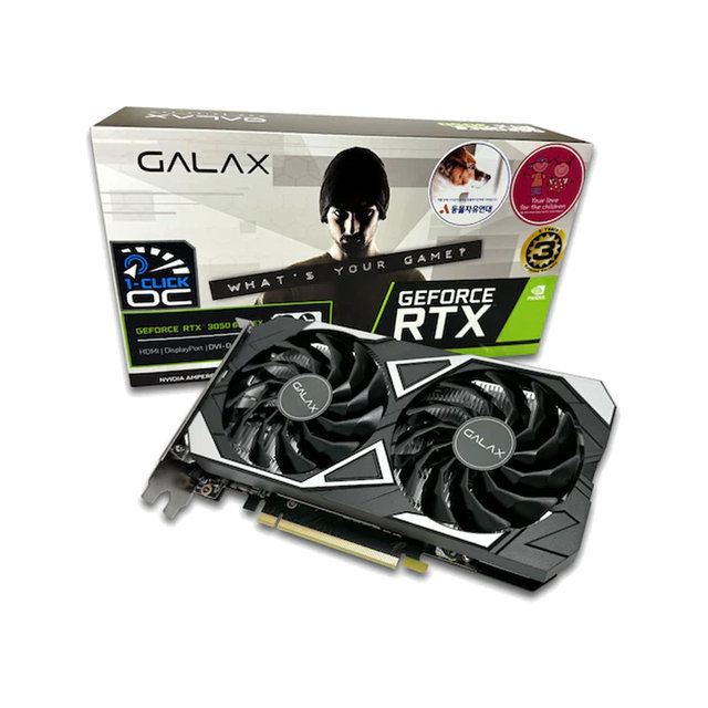 갤럭시 GALAX 지포스 RTX 3050 EX BLACK D6 6GB DVI--