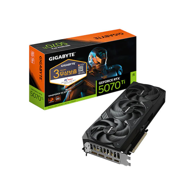  기가바이트 지포스 RTX 5070 Ti WINDFORCE OC SFF D7 16GB 피씨디렉트--