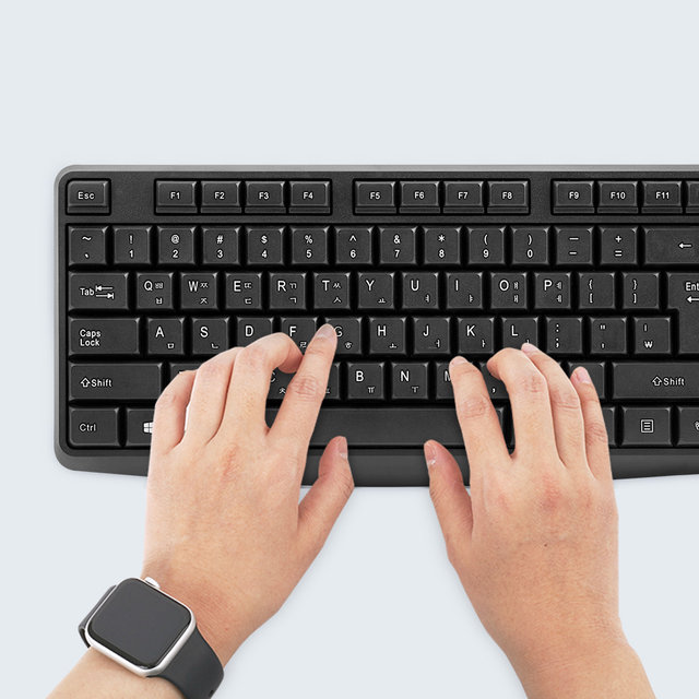 [스마텍] [본사]  친숙한 기본형 스타일 무선 무소음 키보드 마우스 세트 SET STC-250