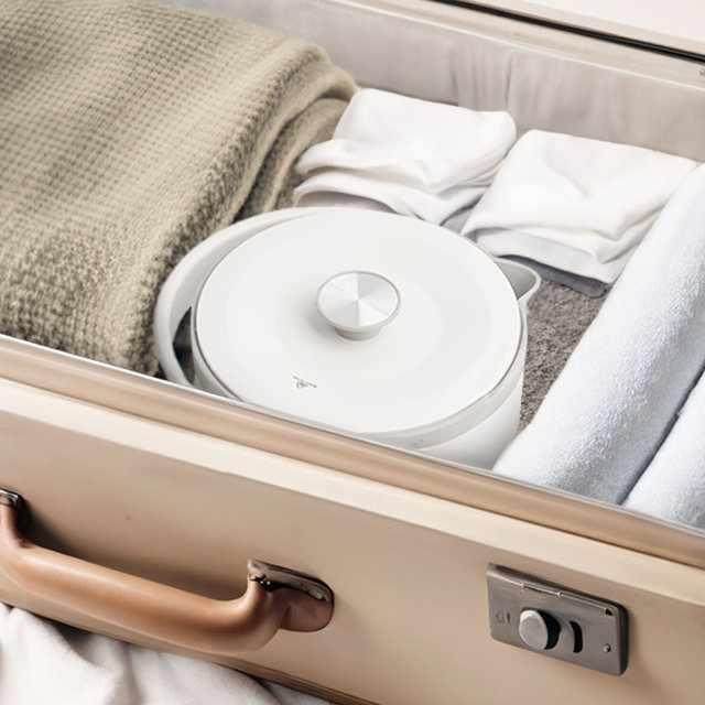 [카프] [본사]  휴대용 스텐304 실리콘 접이식 온수포트 I 편리한 손잡이 KF-PEO1