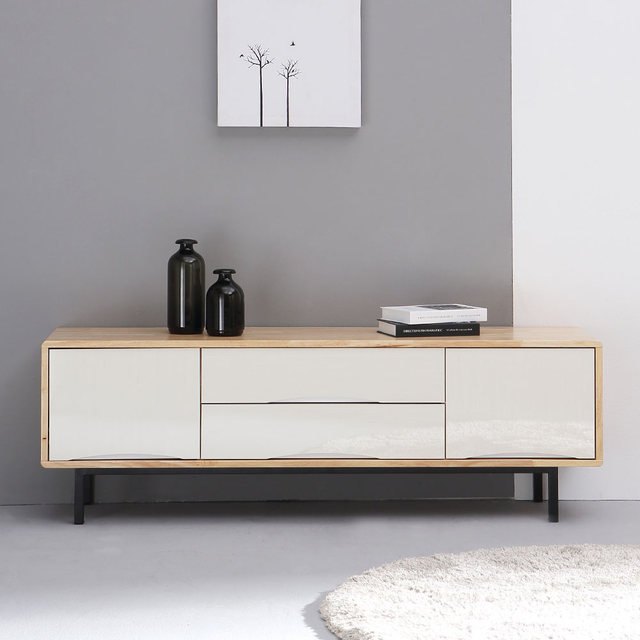 아듀 티비다이 TV장 원목 도어 높은 거실장 1500