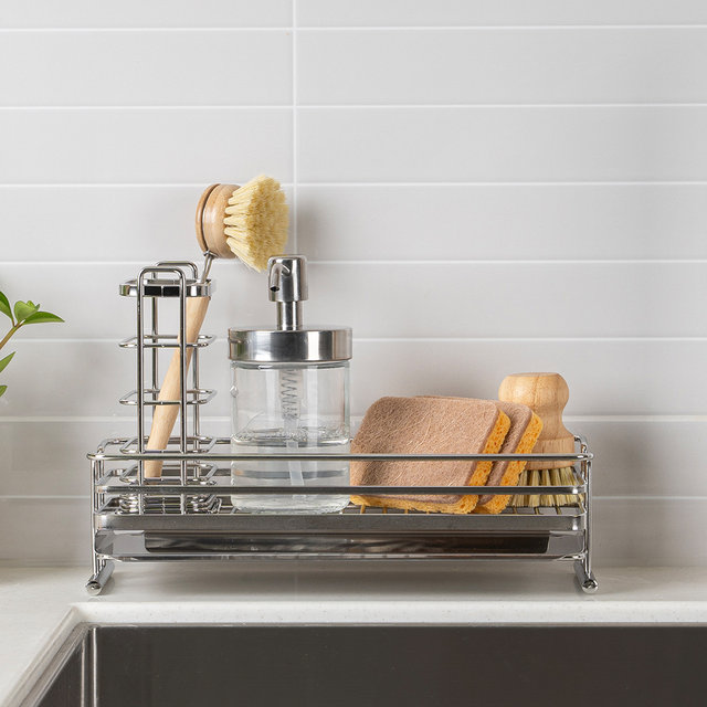 [비밀특가] 오리지니크 스텐 압연 싱크캐디 수세미 건조대 주방 거치대