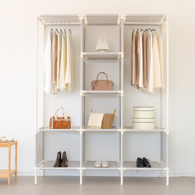 [비밀특가] 철제 무볼트 드레스룸 조립식 시스템 트리플 행거