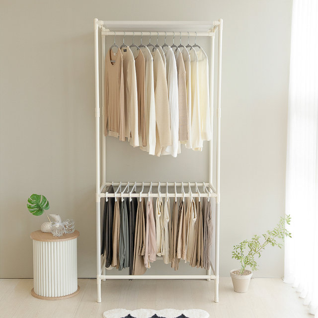 [비밀특가] 철제 무볼트 드레스룸 조립식 시스템 싱글 바지걸이행거