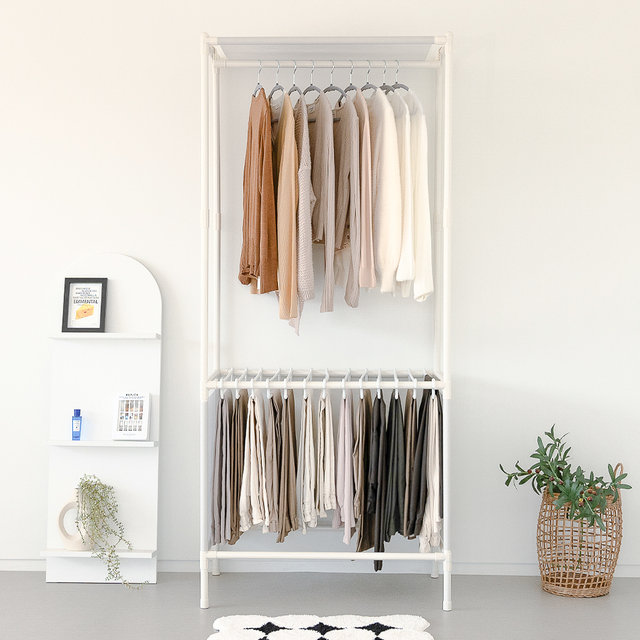 [비밀특가] 철제 무볼트 드레스룸 조립식 시스템 싱글 바지걸이행거