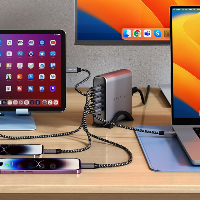 200W USB-C 6-PORT PD GaN CHARGER