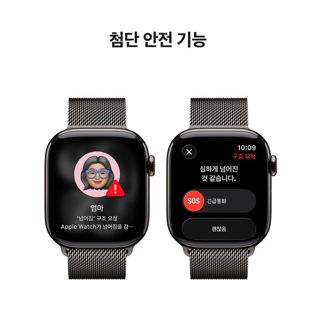 애플워치 11 42mm, GPS + Cellular (슬레이트 티타늄, 슬레이트 밀레니즈 루프, Regular) - [MF8U4KH/A]