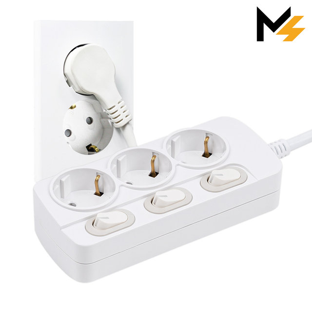 THE 슬림플러그 국산 개별 3구 멀티탭 납작 플러그 스위치 3m