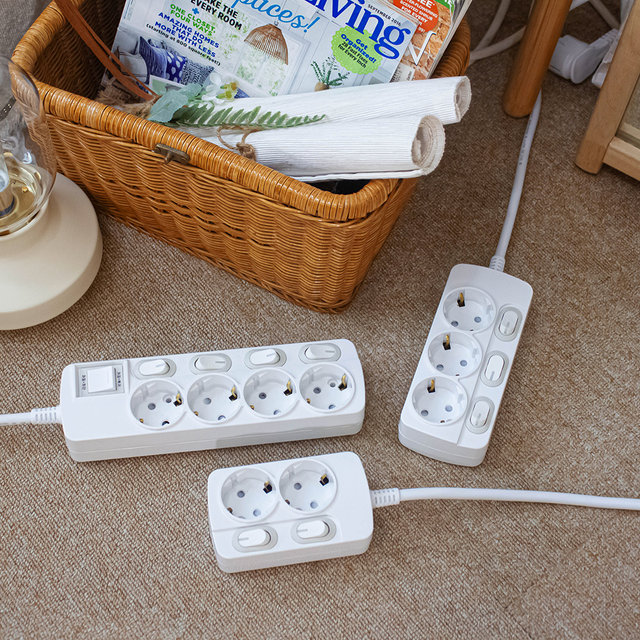 THE 슬림플러그 국산 개별 과부하차단 4구 멀티탭 납작 플러그 스위치 45cm