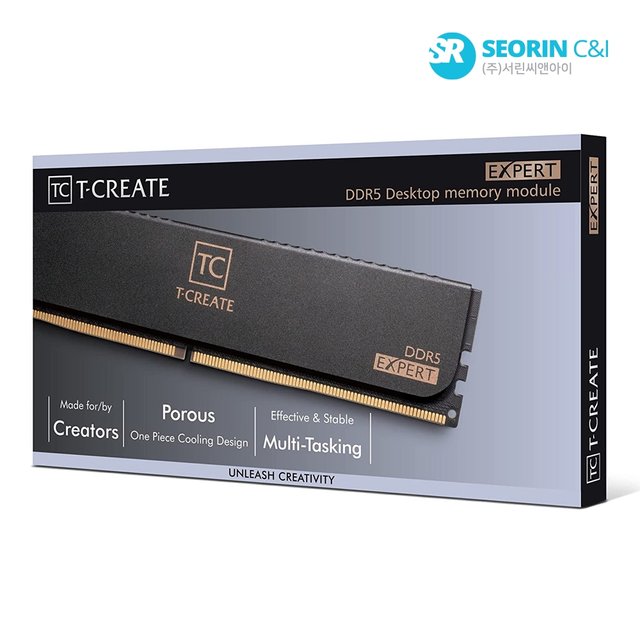 [서린공식] 팀그룹 T-CREATE DDR5-6400 CL42 EXPERT 블랙 패키지 서린 (128GB(64Gx2))