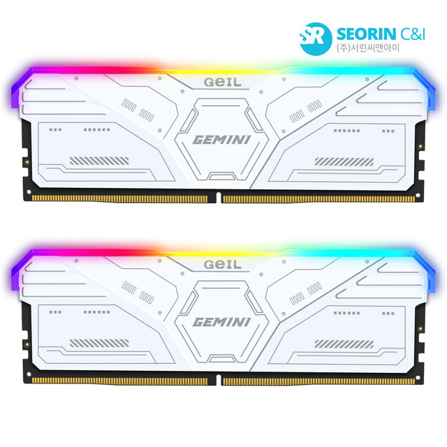 [서린공식] 게일 DDR5-6000 CL38 GEMINI RGB White 패키지 (32GB(16Gx2))
