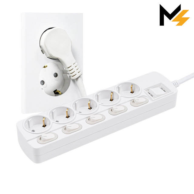 THE 슬림플러그 국산 개별 과부하차단 5구 멀티탭 납작 플러그 45cm