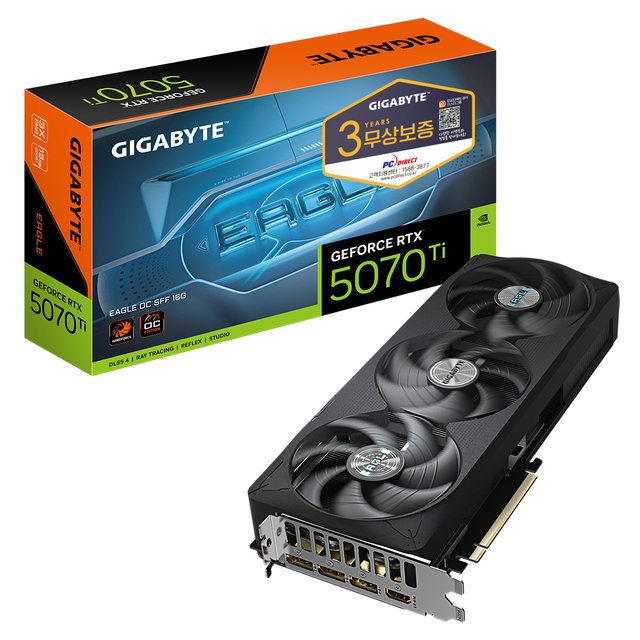  GIGABYTE 지포스 RTX 5070 Ti EAGLE OC SFF D7 16GB 피씨디렉트