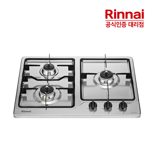 [전국설치] 린나이 빌트인 스마트센서 3구 고화력 가스레인지 RBR-S3203D HM