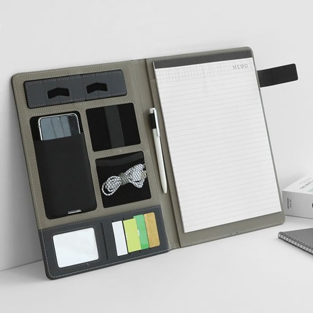 히키스 미팅회의 A4 가죽폴더 노트파일 오피스MemoPad