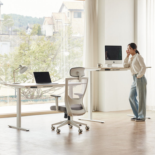 듀얼모터 높이조절 책상 모션데스크 듀얼플러스 3STEP 직각 1400X800