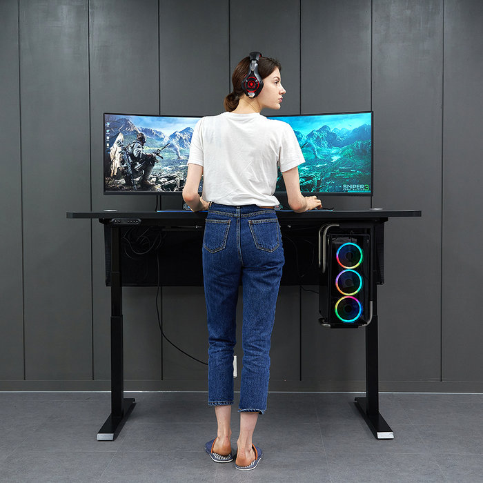 롱코 비밀특가 듀얼모터 높이조절 책상 모션데스크 듀얼플러스 2STEP 직각 1200X800