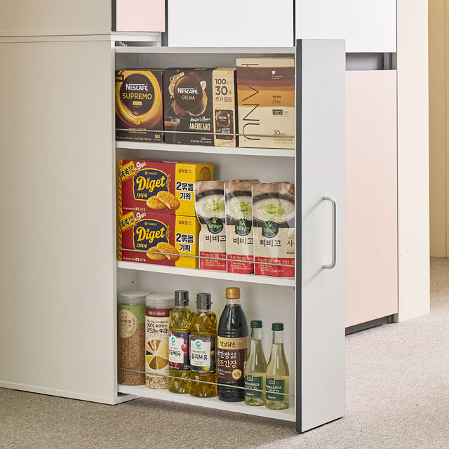 퍼시 슬라이딩 틈새장 200 주방 수납장 선반 냉장고 빌트인 팬트리