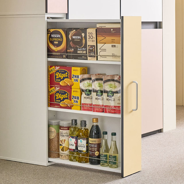 퍼시 슬라이딩 틈새장 200 주방 수납장 선반 냉장고 빌트인 팬트리