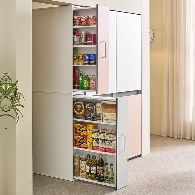 퍼시 슬라이딩 틈새장 200 주방 수납장 선반 냉장고 빌트인 팬트리