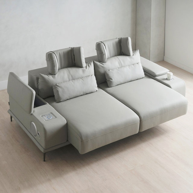 알토 모션소파 리클라이너 3인용 전동슬라이딩 확장형 천연면피소가죽 고급형