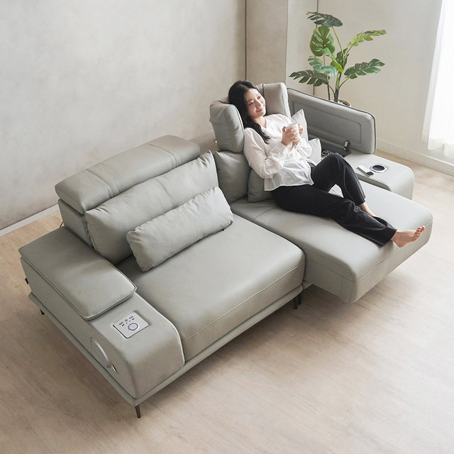 알토 모션소파 리클라이너 3인용 전동슬라이딩 확장형 천연면피소가죽 고급형