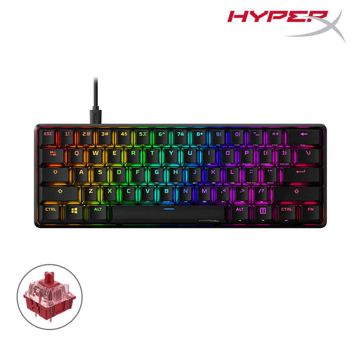 하이퍼엑스 알로이 오리진 60 RGB PBT 적축 유선 게이밍 키보드