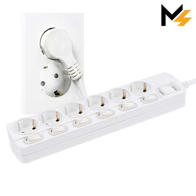 THE 슬림플러그 국산 개별 과부하차단 6구 멀티탭 납작 플러그 3m