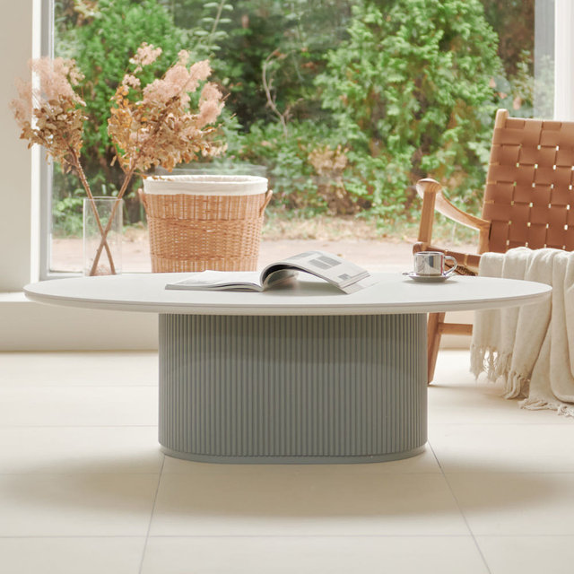 블랑드 밀크 세라믹 템바보드 거실 쇼파 테이블 보드형 1200