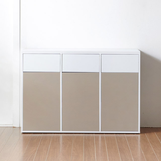 [착불배송 상세확인] F4553 3칸 다용도 수납장 휴지통 2colors