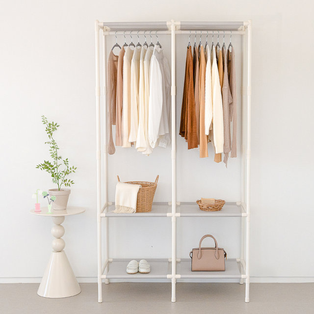 [비밀특가] 철제 무볼트 드레스룸 조립식 시스템 더블 행거