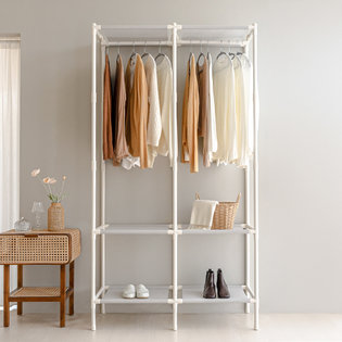 [비밀특가] 철제 무볼트 드레스룸 조립식 시스템 더블 행거