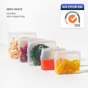 생활백서 실리콘 지퍼백 500ml