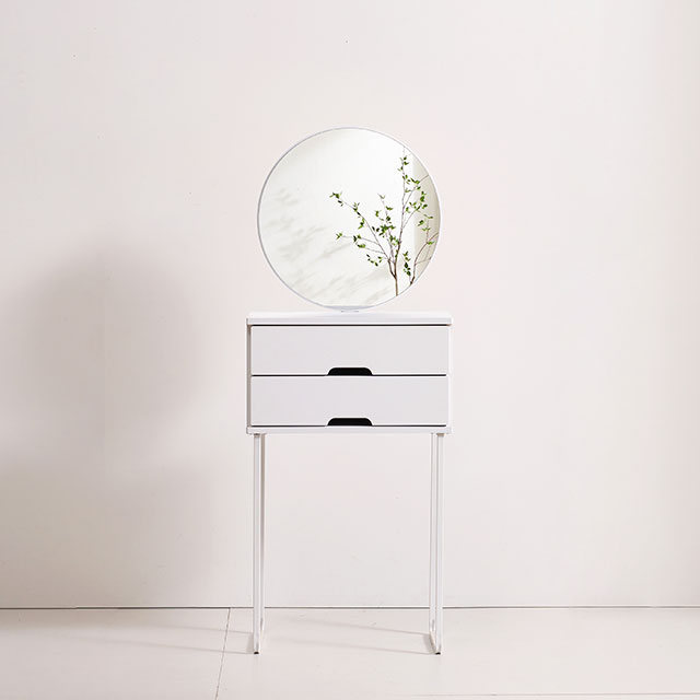 [착불배송 상세확인] C7303 원형 거울 화장대 의자 세트 500 2colors