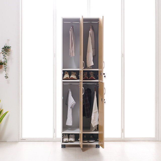 [착불배송 상세확인] H61382 잠금형 2단 4칸 캐비닛 600x2000 1color