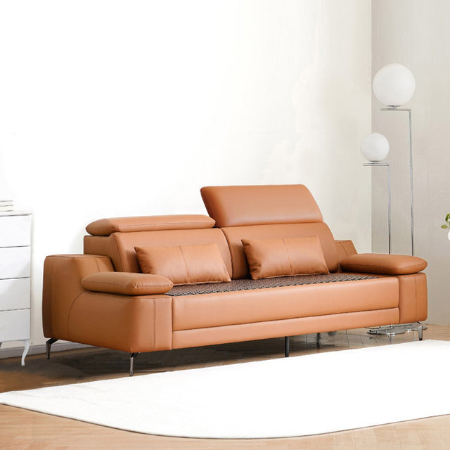 [보루네오]무빙온돌 세라믹 온열 3인 가죽쇼파 (침대겸용) GC419